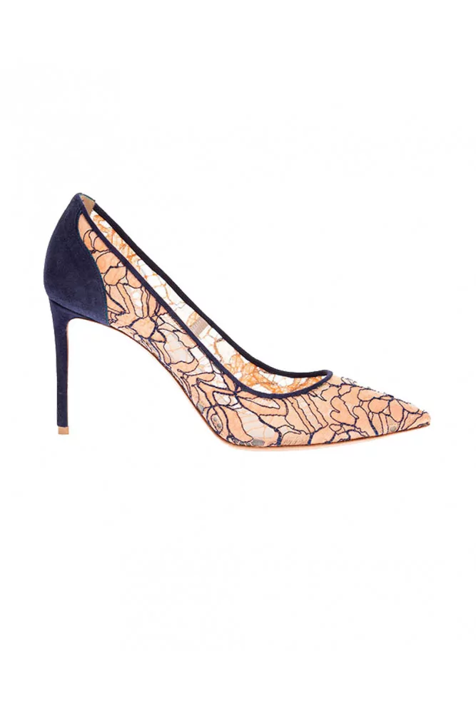 Nicholas Kirkwood Lace Up Suede Patent and Metallic Leather Heels