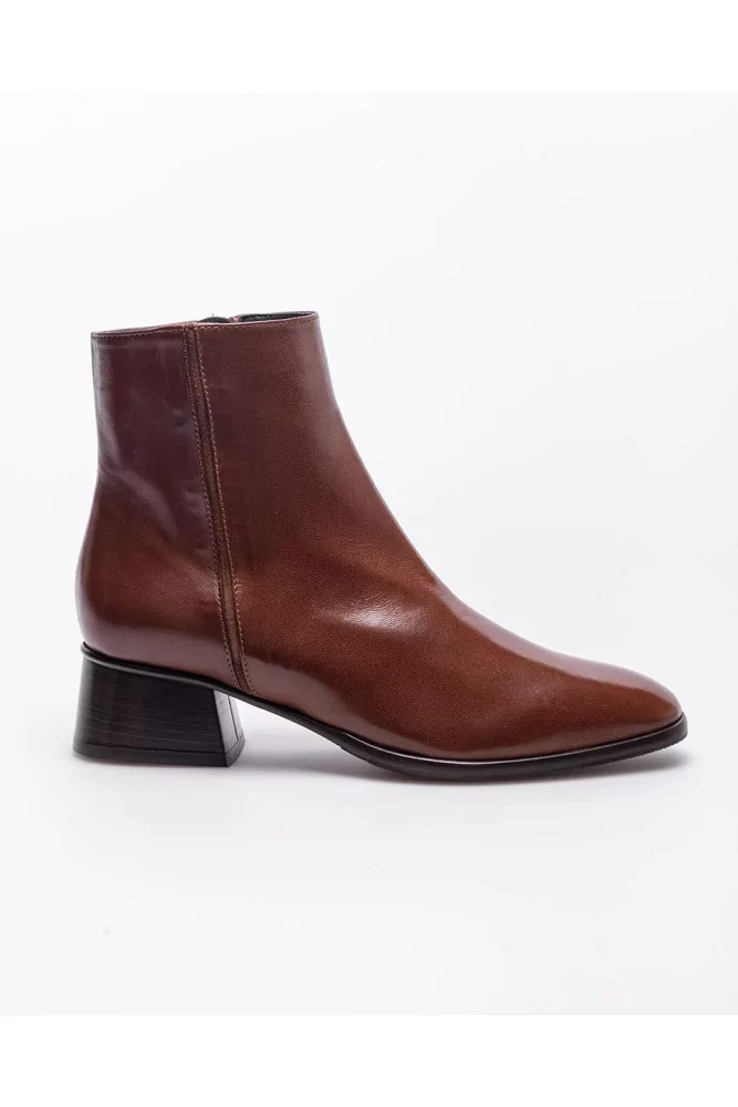 cognac colored leather boots