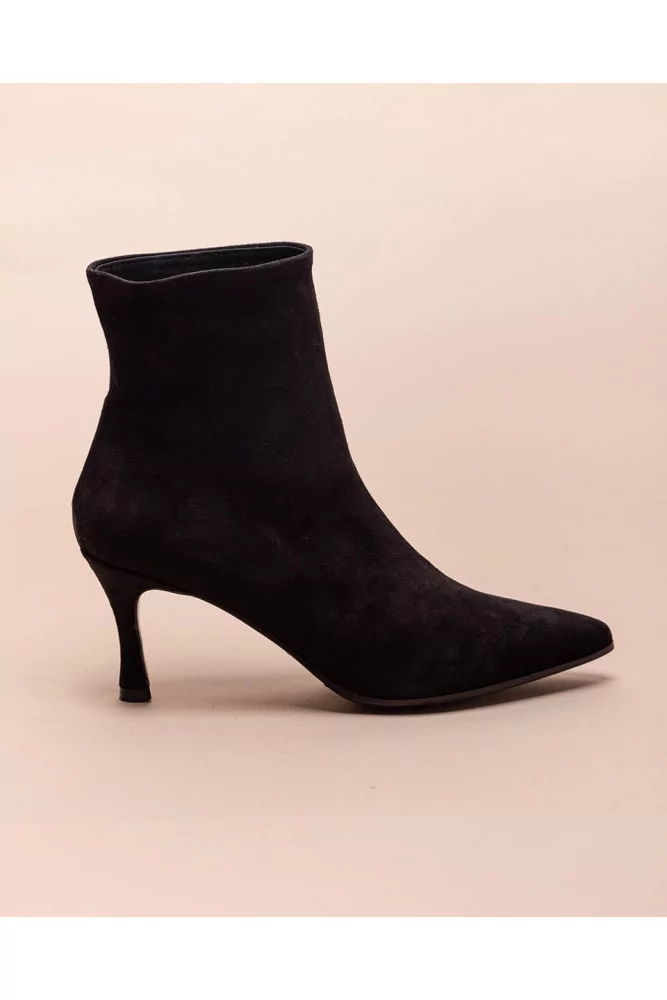 womens black suede boots low heel