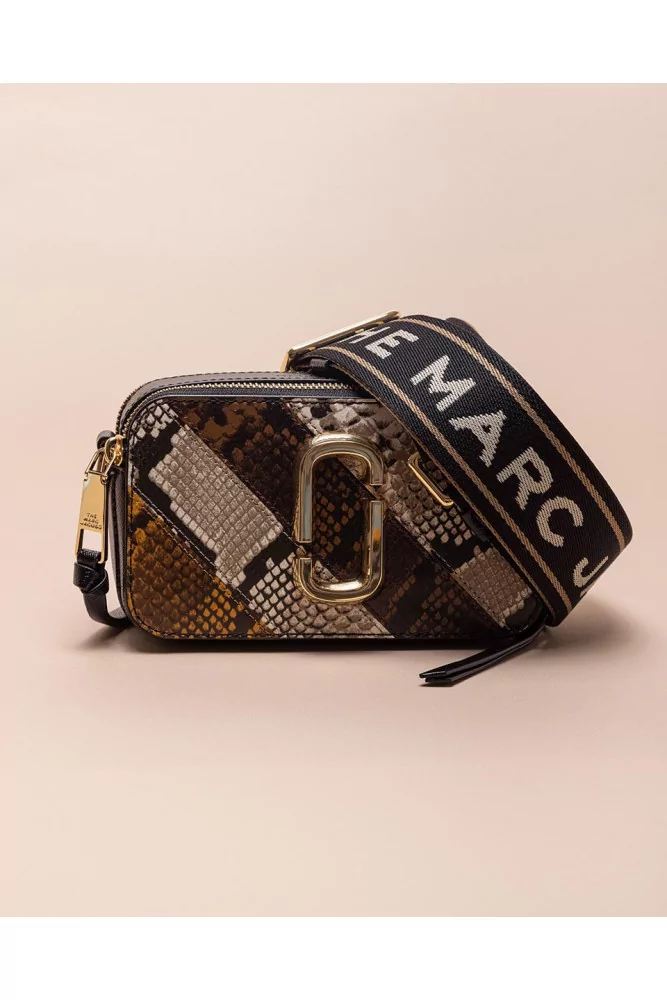Snapshot of Marc Jacobs - Brown and black colored bag with python print  made of leather with shoulder strap for women