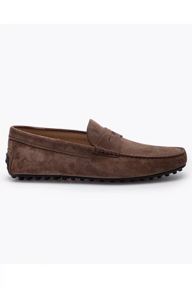 tods brown suede loafers