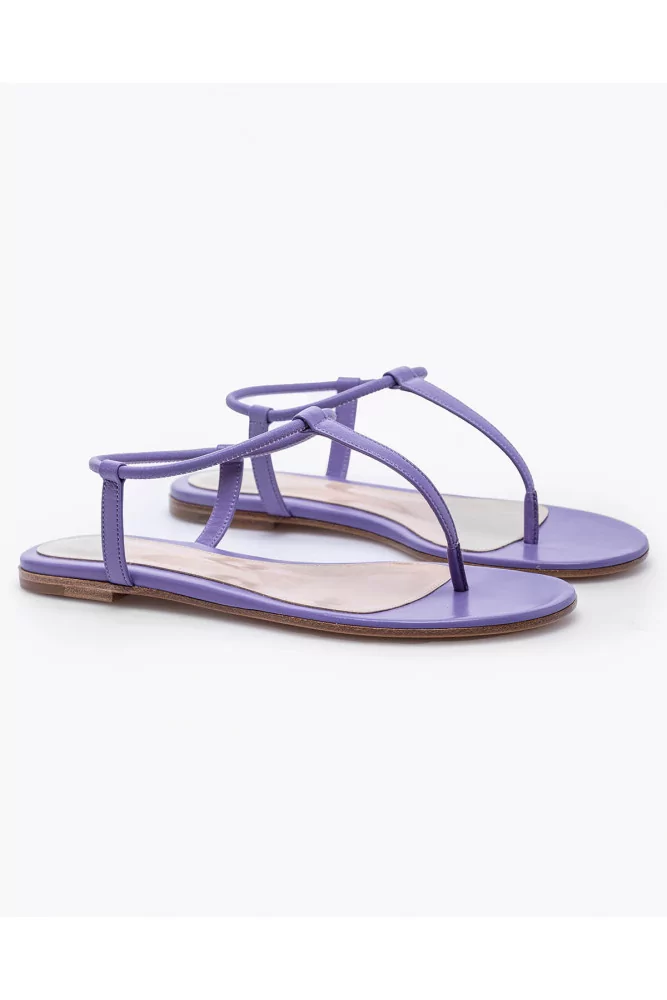 Saffron Bow Flat Sandal in Purple - Larena Fashion