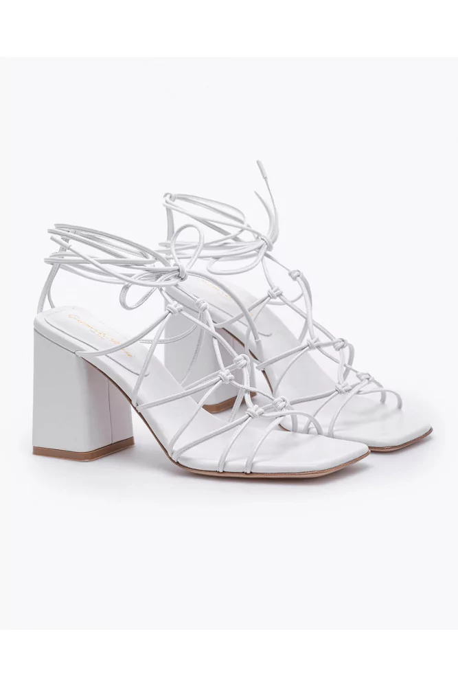 Gianvito Rossi Sandales spartiates blanches en cuir nappa avec