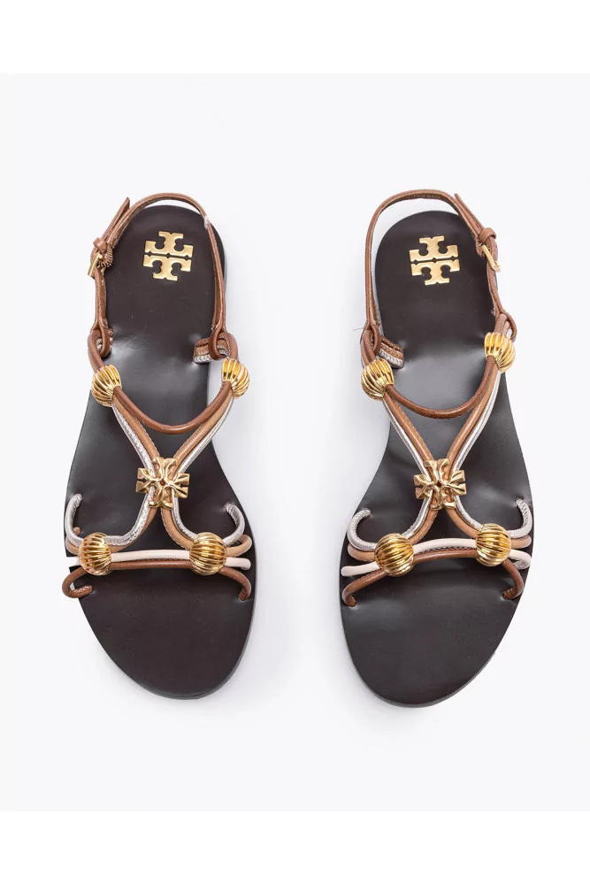 Tory burch women capri strap retailer sandal goat leather size 8