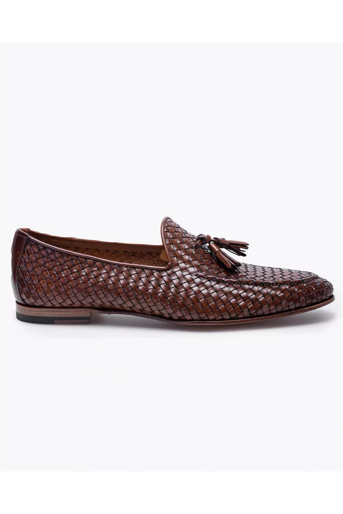 woven leather moccasins