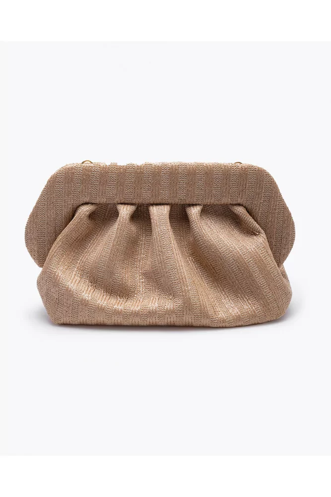 Onde Large Clutch in Cotton, Linen Natural/warm Tan