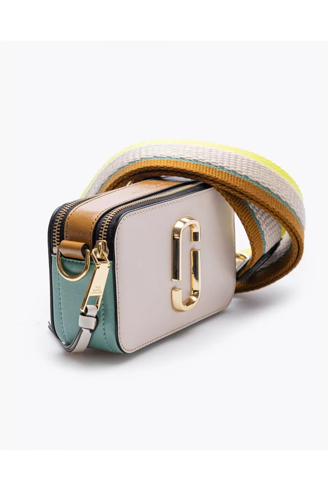 The Snapshot of Marc Jacobs - Green, turquoise and coral colored printed  leather rectangular bag with shoulder strap for women