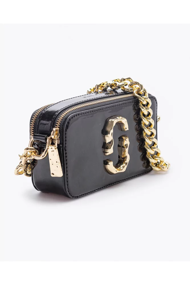 Marc Jacobs Black Glossy Leather Snapshot Camera Crossbody Bag