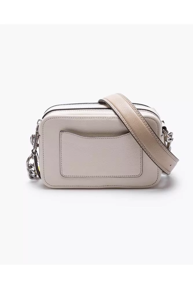 Rectangular nappa leather crossbody bag - White