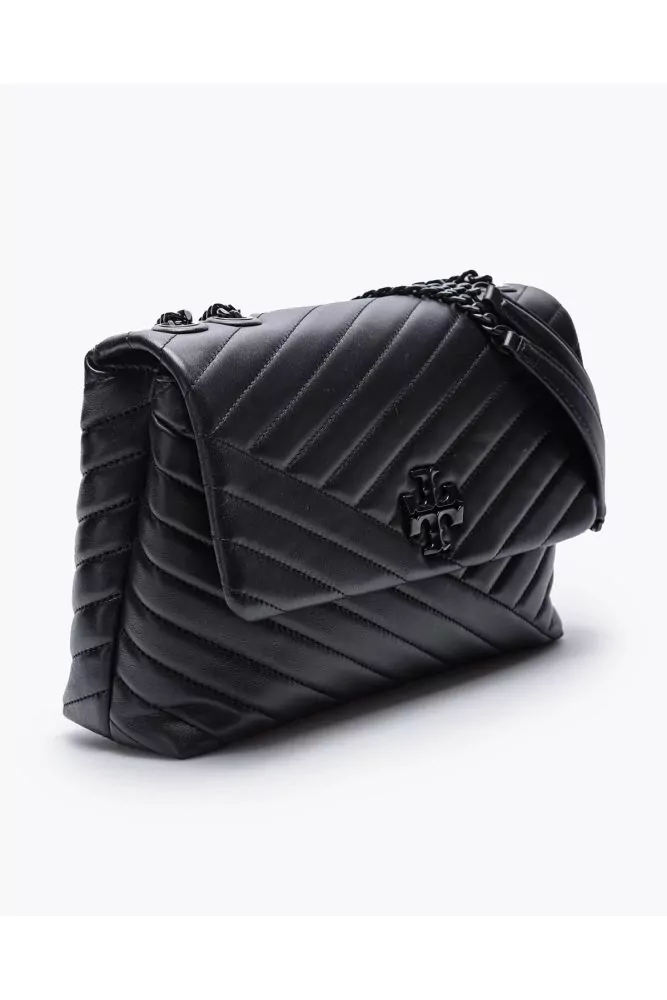 Kira Quilted Leather Shoulder Bag in Black - Tory Burch
