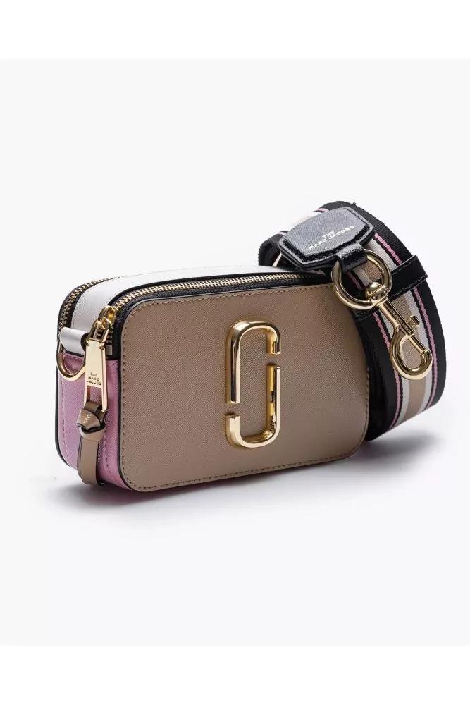 The Marc Jacobs Snapshot Crossbody Bag Black&Pink Strap