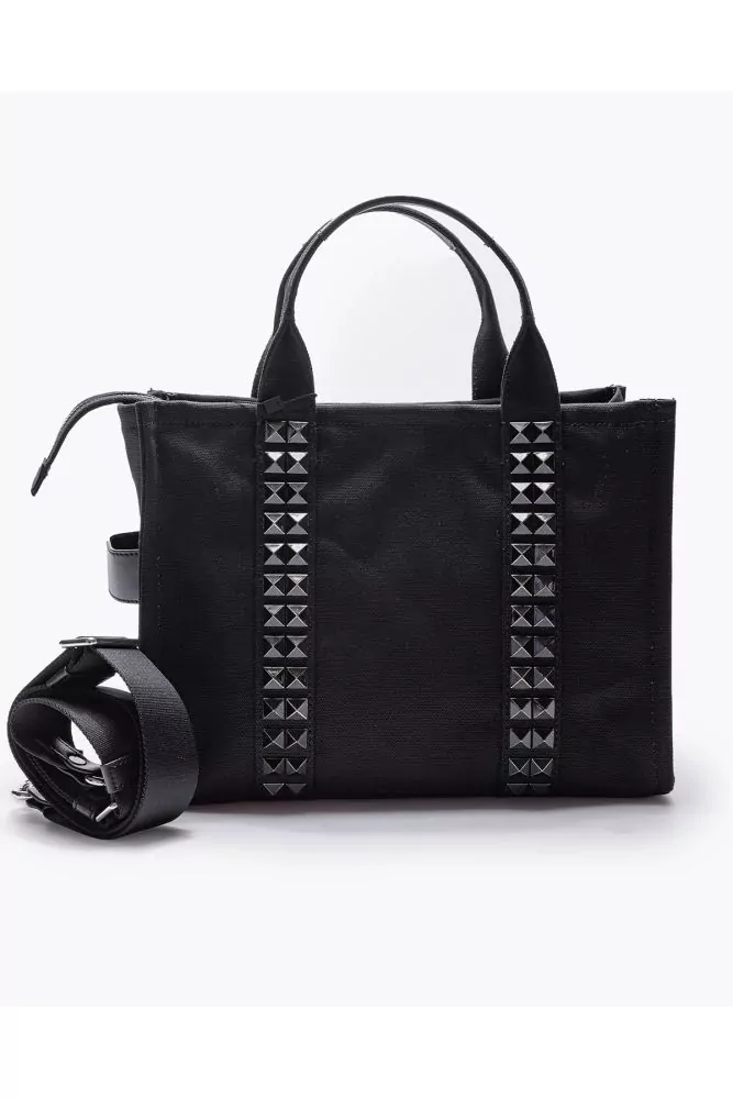 The Small Tote Bag of Marc Jacobs - Black canvas bag decorated