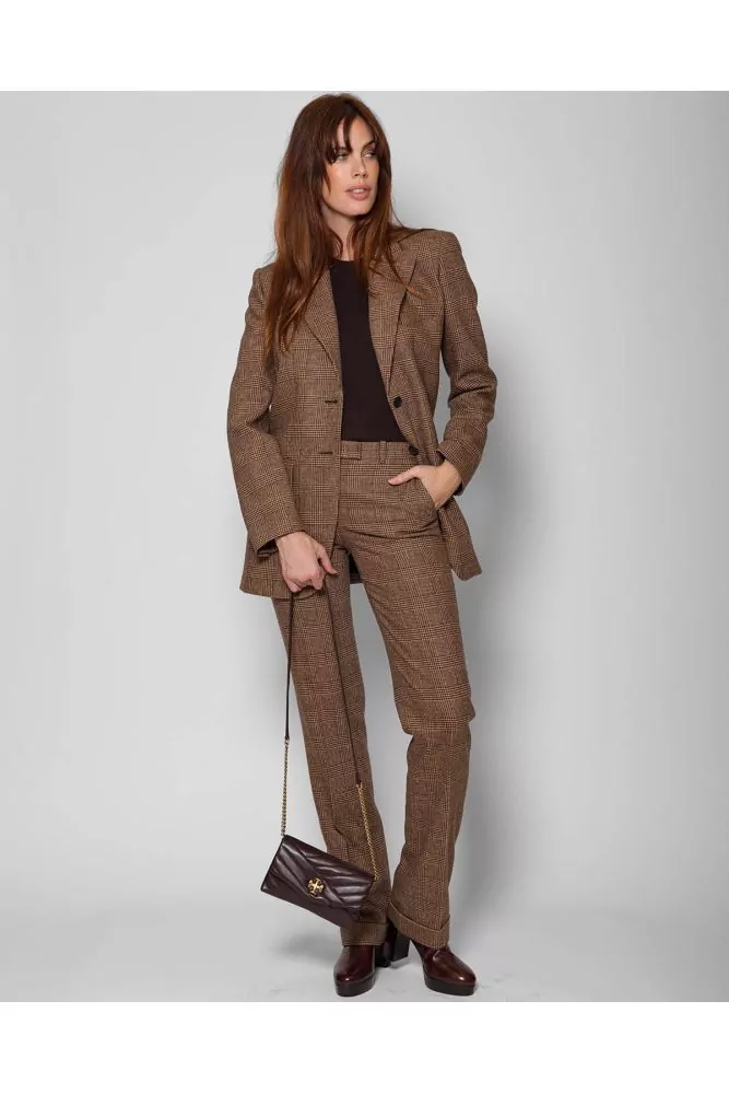 Brown Wool Perriand Trousers | P Johnson