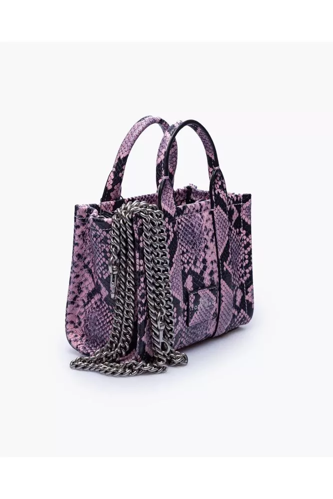 Marc Jacobs - The Python Tote Bag Micro - Beige and black python print  leather bag for women