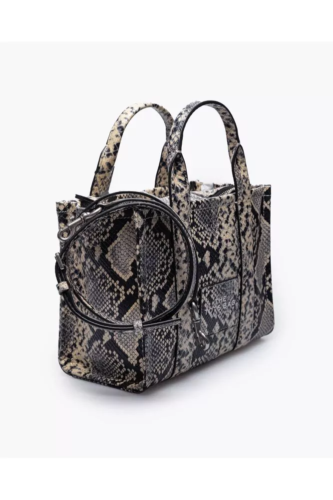 Marc Jacobs The Python Tote Bag Mini Beige and black python print leather bag for women