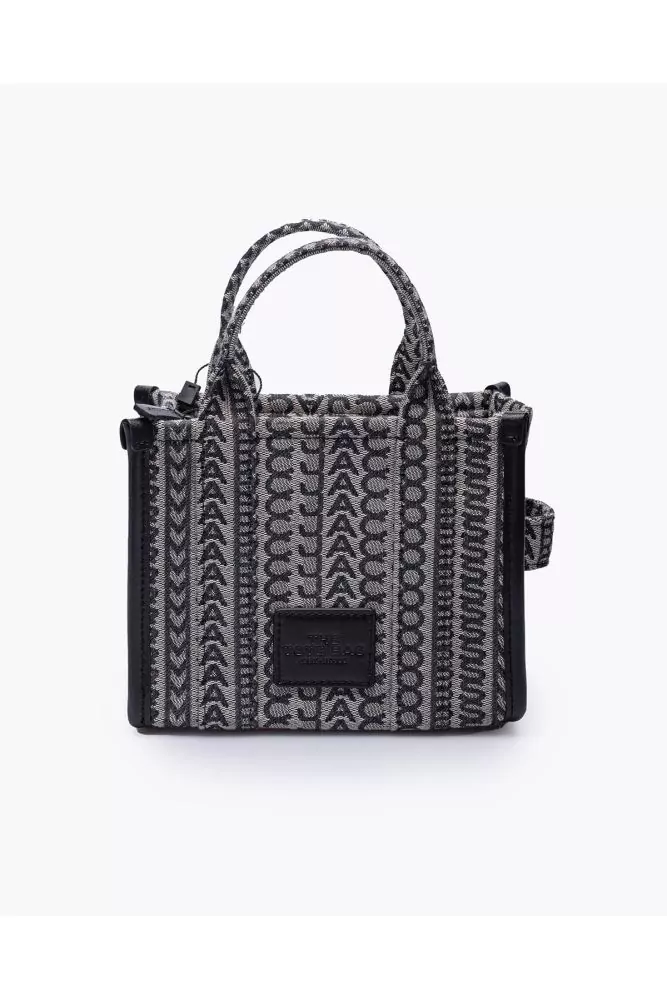 Marc Jacobs The Monogram Leather Micro Tote Bag Black/White
