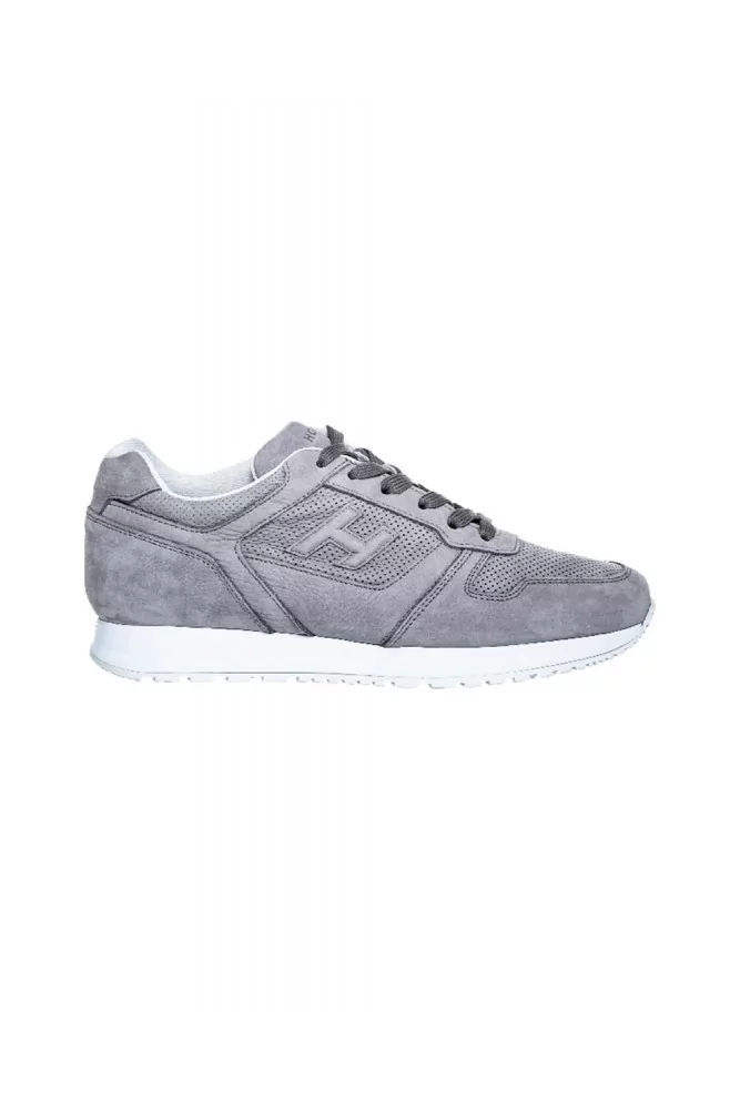 Suede and calf leather sneakers with 
