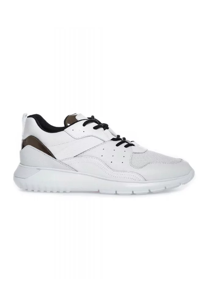 White and steel colored sneakers with 