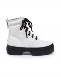 white boots with black sole