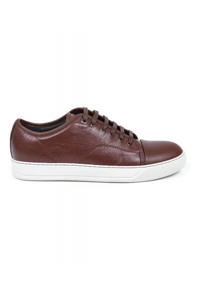 cognac colored sneakers with toe cap 