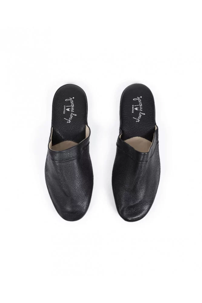 mens leather travel slippers with pouch