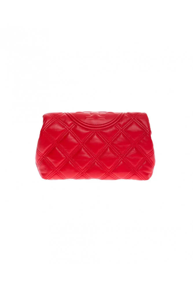 Fleming Clutch of Tory Burch - Red quilted clutch bag with flap for women