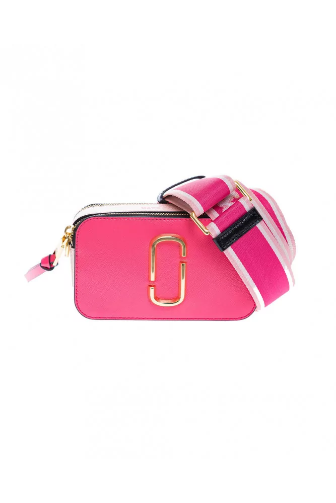 Snapshot DTM of Marc Jacobs - Rectangular fuschia bag with textile shoulder  strap and gold logo for women