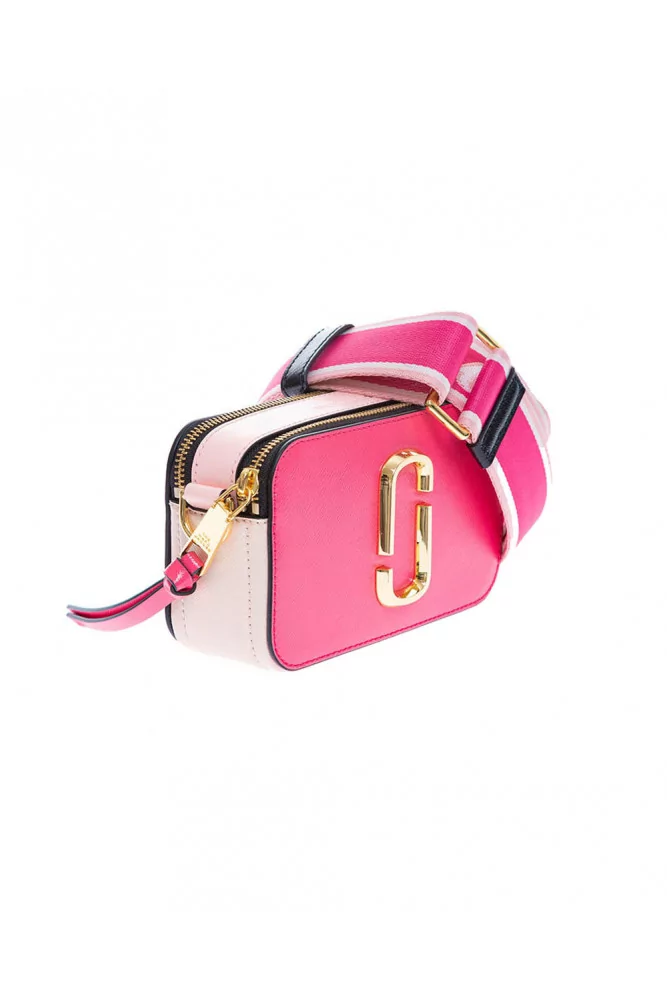 Snapshot DTM of Marc Jacobs - Rectangular fuschia bag with textile shoulder  strap and gold logo for women