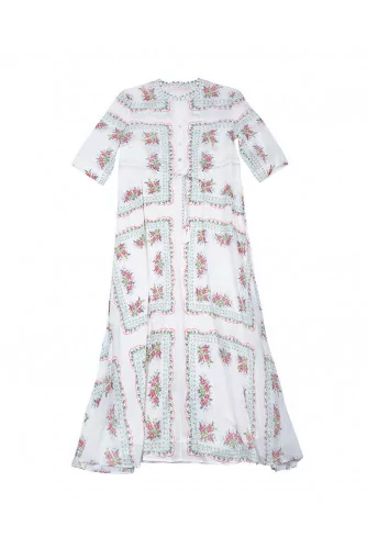 Robe chemisier Tory Burch blanc,vert,rose pour femme