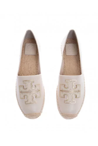 Ines - Espadrilles en cuir avec logo appliqué