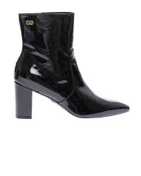 patent leather zip boots