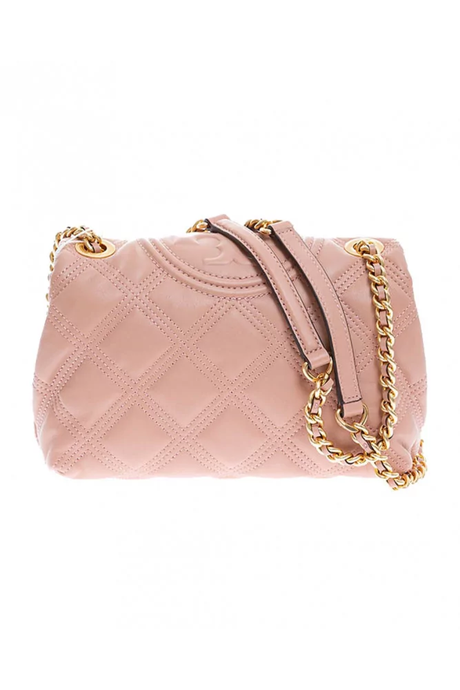 Fleming Clutch of Tory Burch - Pink quilted clutch bag with flap for women